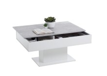 Couchtisch >AVOLA 2< in Beton LA-weiß Edelglanz - 100x46,1x65cm (BxHxT)