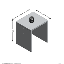 Hocker >SCHMINKI 2< in weiß Edelglanz - 40x44,2x35cm (BxHxT)