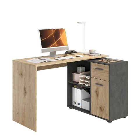 Schreibtisch >ALBRECHT 1< in Viking Eiche - Matera - 83x74x117cm (BxHxT)