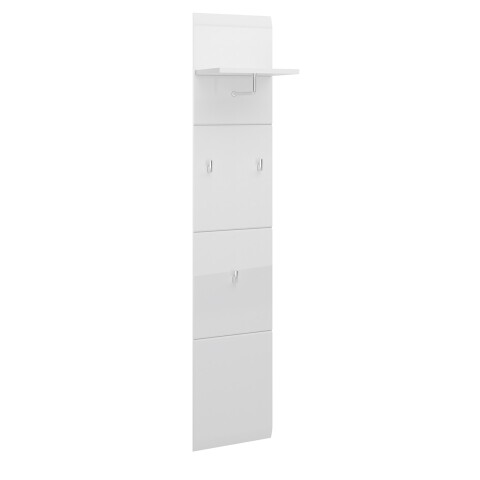 Garderobenpaneel >MERANO < in Alpinweiß/Weiß HG  - 30x152x23 (BxHxT)