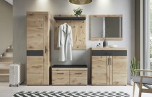 Garderoben-Set >Grano< (2-teilig) Viking Eiche Dekor - 93x195x38 (BxHxT)