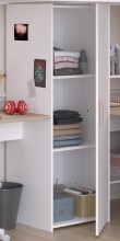 Hochbett >Alex< in Weiss / Jackson Eiche Dekor - 232x296x180cm (LxBxH)