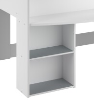 Jugendzimmer-Set >Pirouette 13< (3-teilig) Weiss / Rose oder grau, Hochbett, Schrank, Schreibtisch