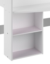 Jugendzimmer-Set >Pirouette 13< (3-teilig) Weiss / Rose oder grau, Hochbett, Schrank, Schreibtisch
