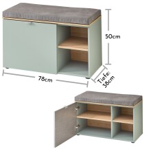 Garderoben-Set >Bari< (3-teilig) Schilfgrün / Eiche - 158x202x38cm (BxHxT)