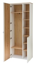 Garderoben-Set >Bari< (3-teilig) weiss matt / Eiche - 158x202x38cm (BxHxT)