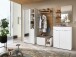 Garderoben-Set >Bari< (3-teilig) weiss matt / Eiche - 158x202x38cm (BxHxT)