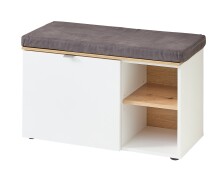 Garderoben-Set >Bari< (2-teilig) weiss matt / Eiche - 78x200x38cm (BxHxT)