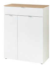 Garderoben-Set >Bari< (4-teilig) weiss matt / Eiche - 158x200x38cm (BxHxT)