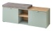 Garderoben-Set >Bari< (3-teilig) Schilfgrün / Eiche - 128x190x38cm (BxHxT)