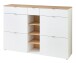 Garderoben-Set >Bari< (2-teilig) weiss matt / Eiche - 148x170x38cm (BxHxT)
