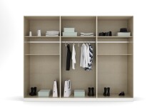 Drehtürenschrank >Ticao< 2 Schübe, 3 Böden, 3 Stangen, grau metallic - 271x210x54cm (BxHxT)