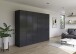 Drehtürenschrank >Ticao< 2 Schübe, 3 Böden, 3 Stangen, grau metallic - 271x210x54cm (BxHxT)