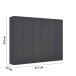 Drehtürenschrank >Ticao< 2 Schübe, 3 Böden, 3 Stangen, grau metallic - 271x210x54cm (BxHxT)