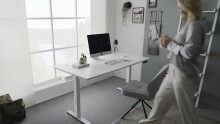 Schreibtisch >Ben< höhenverstellbar bis 117cm, weiss - 160x74/117x77cm (BxHxT)