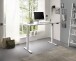 Schreibtisch >Ben< höhenverstellbar bis 117cm, weiss - 160x74/117x77cm (BxHxT)