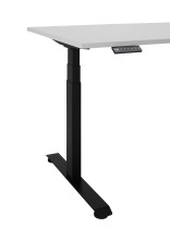 Eckschreibtisch >Ben< höhenverstellbar, weiss / schwarz - 180x74/117x177cm (BxHxT)