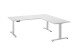 Eckschreibtisch >Ben< höhenverstellbar bis 117cm, weiss - 180x74/117x177cm (BxHxT)