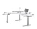 Eckschreibtisch >Ben< höhenverstellbar bis 117cm, weiss - 180x74/117x177cm (BxHxT)