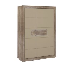 Highboard >TIZANO< LED, in Eiche Antik Dekor /...