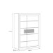 Highboard >TIZANO< LED, in Eiche Antik Dekor / Beige Glanz - 108,8x155,4x41,3cm (BxHxT)