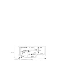 Lowboard >FIXSMILE< 1 Schub, Mauvella Eiche Dekor / Schwarz - 138,3x52,6x41,5cm (B/H/T)