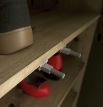 Schuhschrank >Alanna < 4 Türen, Salbei / Artisan Eiche Dekor - 74,5x191,9x34,9 (BxHxT)
