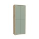 Schuhschrank >Alanna < 4 Türen, Salbei / Artisan Eiche Dekor - 74,5x191,9x34,9 (BxHxT)