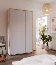 Schuhschrank >Alanna< 6 Türen, Secret grey/ Artisan Eiche Dekor - 109,2x191,9x34,9cm (B/H/T)