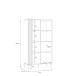 Glasvitrine >JOAKIMIS< Lamelle, Mauvella Eiche Dekor / Schwarz - 87x162,2x41,5cm (BxHxT)