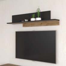 Wandboard >HAYATO< in Alpenfichte Dekor / Schwarz -...