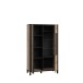 Highbaord >HAYATO< 2 Türen, Alpenfichte Dekor / Schwarz - 95,4x158,8x42cm (BxHxT)