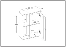 Badezimmer-Set >WZ-0800< (5-teilig) Fichte massiv schwarz - 155x190x40 (BxHxT)