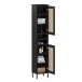 Badezimmer-Set >WZ-0800< (5-teilig) Fichte massiv schwarz - 155x190x40 (BxHxT)