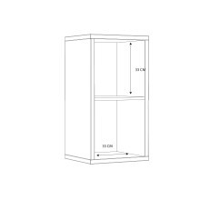 Raumteilerregal >MAURO< 2 Fächer, in Artisan Eiche Dekor - 39,5x72,8x32,9cm (BxHxT)