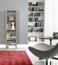 Raumteilerregal >MAURO< 4 Fächer, in Sonoma Eiche Dekor - 38,2x141,8x32,9cm (BxHxT)