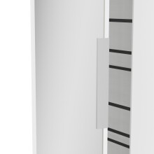 Schuhschrank >EBONY< weiß, 82,8x176,4x24 cm, 4 Böden, Glastür, Platz für 12 Schuhe