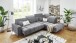 Wohnlandschaft >Lindesberg< elektr. Sitzverstellung, Federkern, grau - 317x107x230cm (BxHxT)