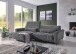Wohnlandschaft >Wolve< Kopfteilverstellungen, 2 Kissen, Cord grau - 277x108x179cm (BxHxT)