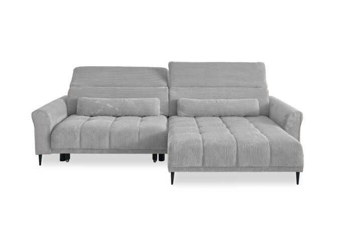 Wohnlandschaft >Wolve< Kopfteilverstellungen, 2 Kissen, silbergrau - 277x108x179cm (BxHxT)