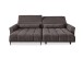 Wohnlandschaft >Wolve< elektr. Sitzverstellung, Kissen, Cord graubraun - 277x108x179cm BxHxT