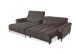 Wohnlandschaft >Wolve< elektr. Sitzverstellung, Kissen, Cord graubraun - 277x108x179cm BxHxT