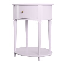 Beistelltisch >Rundo< lavendel, 66x55x45 cm, MDF-Tischplatte, Schublade, goldener Griff