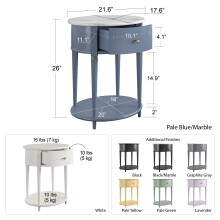 Beistelltisch >Rundo< lavendel, 66x55x45 cm, MDF-Tischplatte, Schublade, goldener Griff