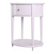 Beistelltisch >Rundo< lavendel, 66x55x45 cm, MDF-Tischplatte, Schublade, goldener Griff