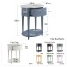 Beistelltisch >Rundo< lavendel, 66x55x45 cm, MDF-Tischplatte, Schublade, goldener Griff