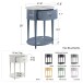 Beistelltisch >Rundo< lavendel, 66x55x45 cm, MDF-Tischplatte, Schublade, goldener Griff