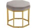 Sitzhocker >Yada< Grau, 38x42x42 cm, Samt, goldene Metallbeine, montiert
