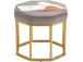 Sitzhocker >Yada< Grau, 38x42x42 cm, Samt, goldene Metallbeine, montiert