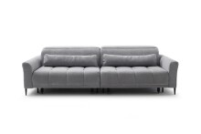Big-Sofa >Wolve< 2x elektr. Sitzverstellung, 2 Kissen, graublau - 280x108x118cm (BxHxT)
